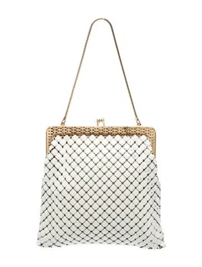 Pre-owned Whiting & Davis Metal Top Handle Bag In White