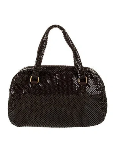 Pre-owned Whiting & Davis Nylon Top Handle Bag In Brown