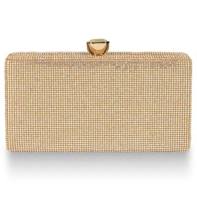 Whiting & Davis Olivia Crystal Top Minaudiere In Gold