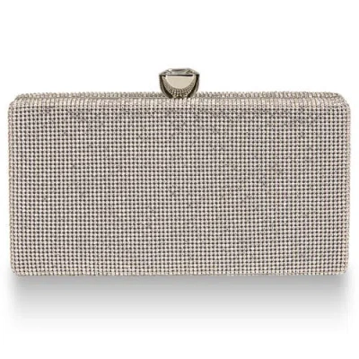 Whiting & Davis Olivia Crystal Top Minaudiere In Silver