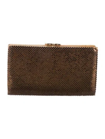 Pre-owned Whiting & Davis Patterned Wallet In Gold/metallic