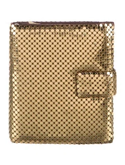 Pre-owned Whiting & Davis Printed Compact Wallet In Gold