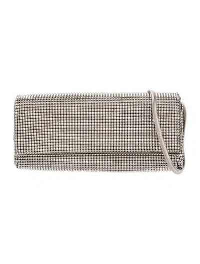 Pre-owned Whiting & Davis Rockstud Clutch In Silver