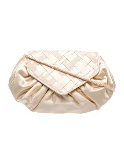 Pre-owned Whiting & Davis Satin Clutch In Neutrals