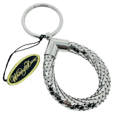 Pre-owned Whiting & Davis Signed Vintage Silver Tone Designer Key Chain In Multi