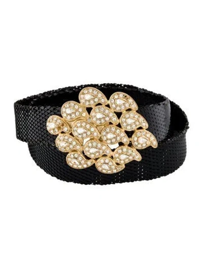 Pre-owned Whiting & Davis Skinny Metal Belt Kit In Black