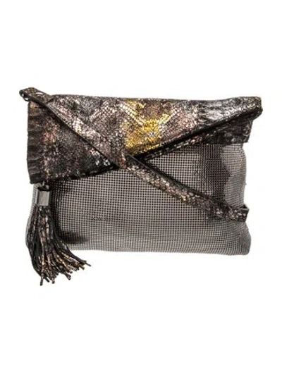 Pre-owned Whiting & Davis Suede Clutch In Black