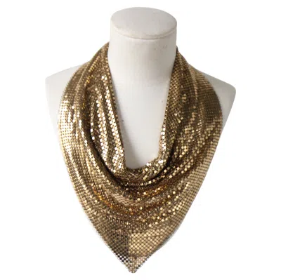 Pre-owned Whiting & Davis Vintage 1970's Gold Mesh  Cowl Mesh Necklace Nib Necklace Mesh In Multi