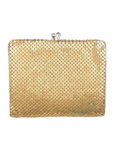 Pre-owned Whiting & Davis Vintage Metal Coin Pouch In Gold