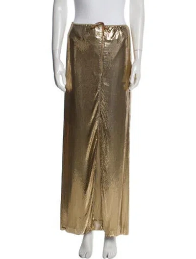 Pre-owned Whiting & Davis Vintage Midi Length Skirt In Gold