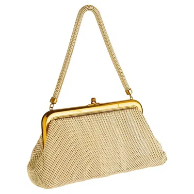 Pre-owned Whiting & Davis Vintage  Beaded Evening Bag, 1940s American Classic In Sand