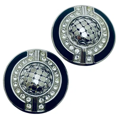 Pre-owned Whiting & Davis Vintage Whiting Davis Signed Silver Tone Designer Clip On Earrings In Multi