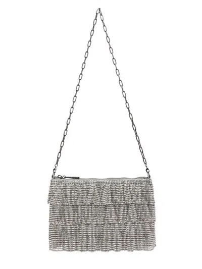 Whiting & Davis Women's Chloe Brass Mesh Crossbody Bag In Gray
