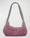 Whiting & Davis Adrienne Two-tone Crystal Hobo Bag In Pink Crystal