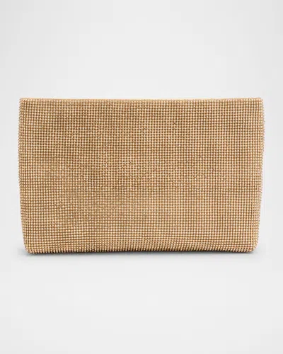 Whiting & Davis Lainey Mesh Brass Clutch Bag In Gold