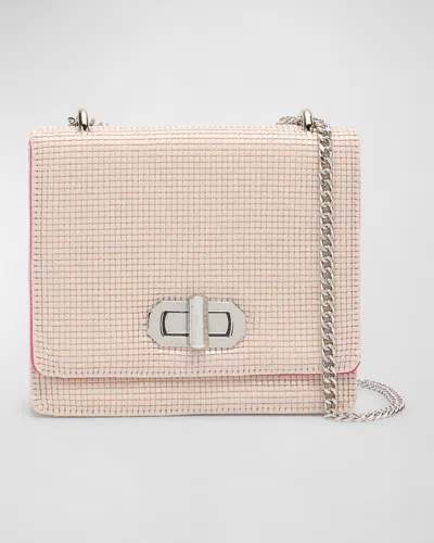 Whiting & Davis Mesh Embellished Chain Crossbody Bag In Pink