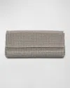 Whiting & Davis Pyramid Envelope Mesh Clutch Bag In Pewter