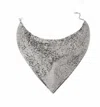 Whiting & Davis Turner Mesh Bib Necklace In Pewter In Silver