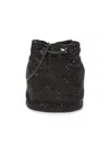 Whiting & Davis Women's Crystal Embellished Bucket Bag In Black