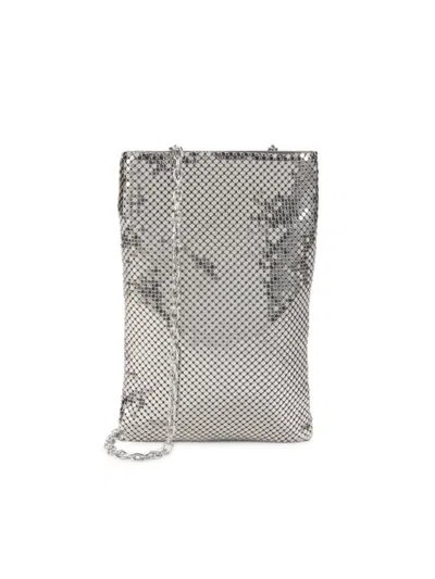 Whiting & Davis Women's Embellished Pouch In Pewter
