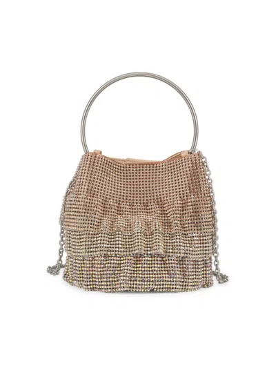 Whiting & Davis Women's Soleil Ruffle Crystal-embellished Mesh Bucket Bag In Gold