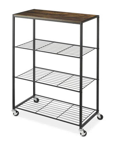 Whitmor 4-tier Rolling Storage Shelves In Brown