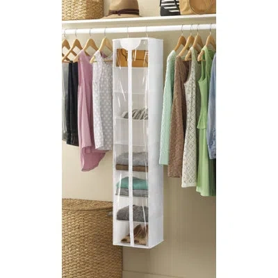 Whitmor 8-shelf Hanging Sweater Bag - White With Crystal Clear Front In White;clear,white