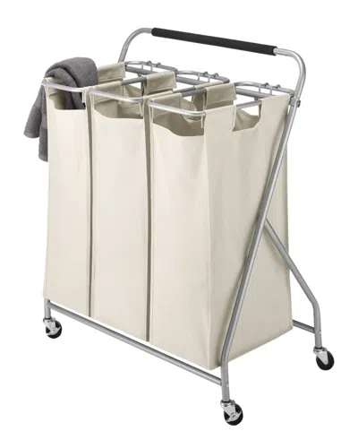 Whitmor Easy-lift Triple Laundry Sorter In Neutral