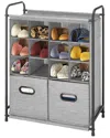 Whitmor Freestanding 12-compartment Shoe Organizer In Gray