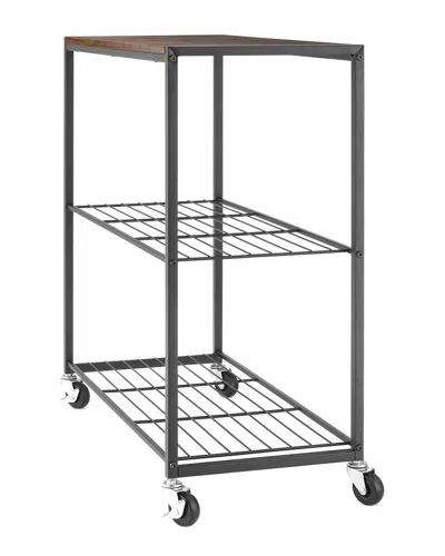 Whitmor Modern Industrial 3-tier Shelf Cart In Black