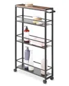 Whitmor Modern Industrial 4-tier Slim Shelf Cart