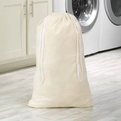 Whitmor Polycotton Drawstring Laundry Bag - Natural In Beige