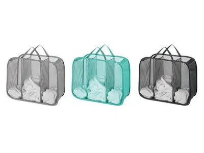 Whitmor Pop & Fold Laundry Sorter - Berry Blue - Turquoise - Black - Palmoa Gray In Black,green,gray
