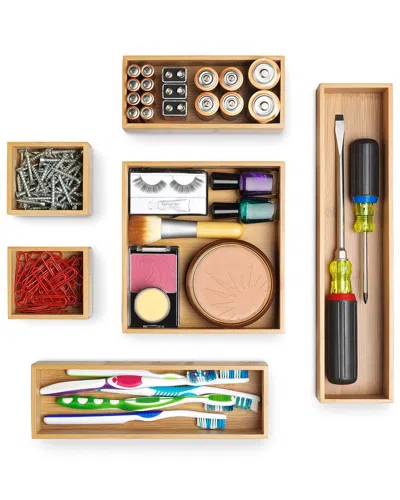 Whitmor Set Of 6 Bamboo Drawer Organizers