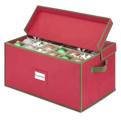 Whitmor Storage Box With Removable Trays - Red W/green Trim