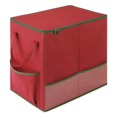 Whitmor Zippered Gift Bag Organizer - Red With Green Trim