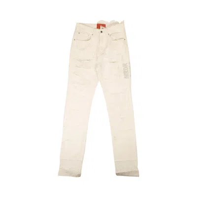Pre-owned Who Decides War Altar Lace Detail Denim Jeans 'white'