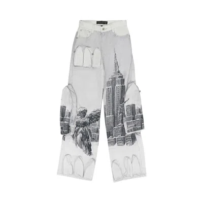 Pre-owned Who Decides War Angel Over The City Pocket Denim 'cloud' | White | Men's Size 24