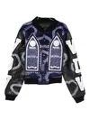 Who Decides War Appliqué Varsity Jacket In Blue