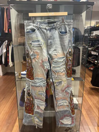 Pre-owned Who Decides War Barrage Denim Jeans In Blue