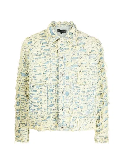 Who Decides War Barren Distressed Denim Jacket In Yellow