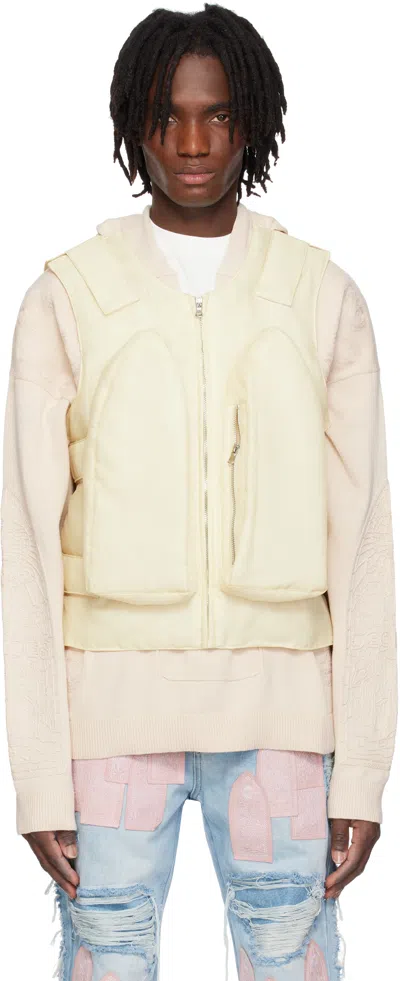 Who Decides War Beige Organza Bullet Point Vest In Tan