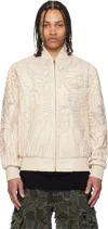 Who Decides War Beige Pelle Pelle Edition Monument Leather Jacket In Cream