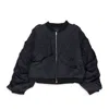 Who Decides War Black Draped Bomber Jacket In Black