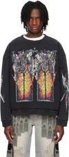 Who Decides War Black Ember Chapel Crewneck Sweatshirt In Coal