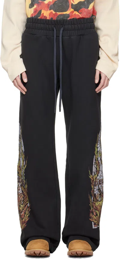 Who Decides War Black Flame Glass Hardware Sweatpants