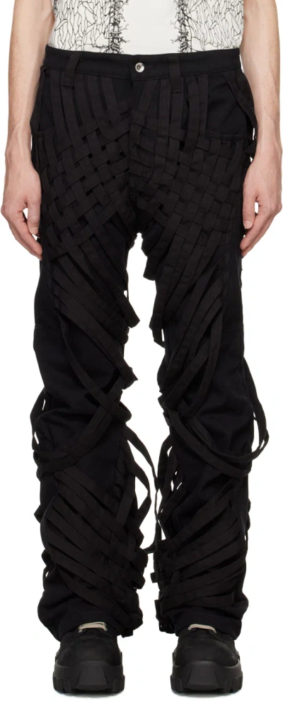 Who Decides War Black Interwoven Trousers In Coal