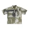 Who Decides War Blue Lace Patchwork Button-down Shirt In Green