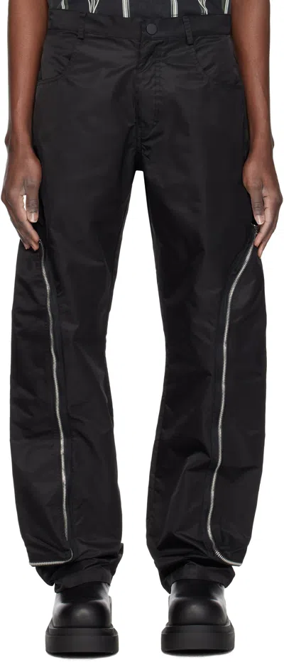 Who Decides War Black Side Zip Stained Glass Trousers In Coal