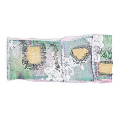 Who Decides War Blue Affinity Grid Bandeau Crop Top In Multi